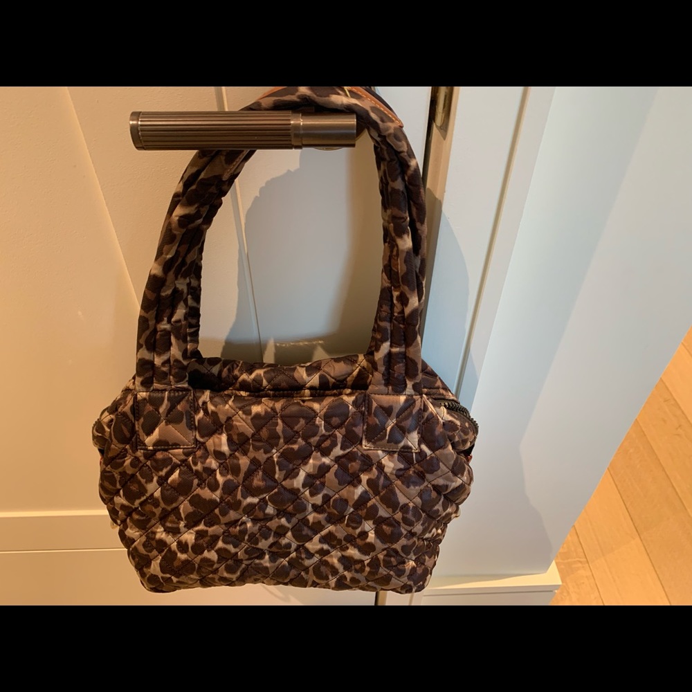 MZ Wallace medium Sutton bag in leopard print.